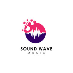 dots sound wave logo design. music logo icon design