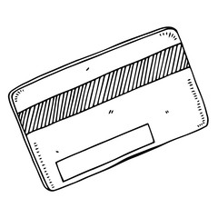 Credit plastic card. Vector illustration plastic card. Hand drawn plastic credit card.