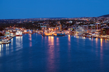 Panorama of St. John's at night