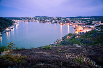 Fototapeta premium Panorama of St. John's at night