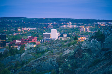 Panorama of St. John's at night