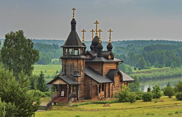 old wooden church in russia