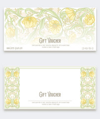 Floral pattern in art nouveau style, vintage, old, retro style.