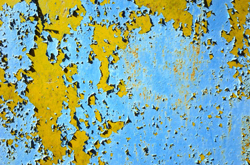 Old grunge colorful shabby metallic wall texture
