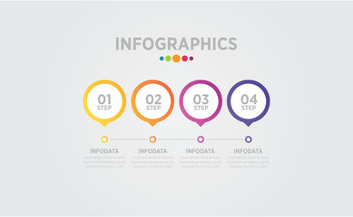 Timeline infographic design template. Business concept with 4 process steps, options. can be used for workflow layout, flowchart, diagram or web design