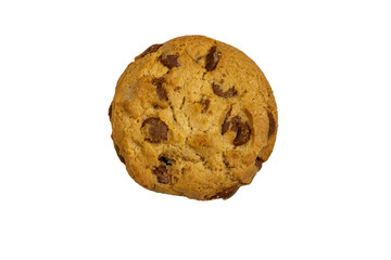 Chocolate chip cookie isolated on white background