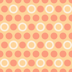 Circles seamless vector pattern. Colored background in different balls and dots