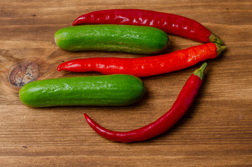 cucumber  with pepperoni