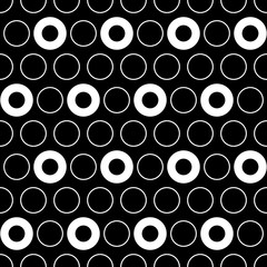 Circles seamless vector pattern. Colored background in different balls and dots