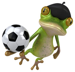 Fun french frog - 3D Illustration