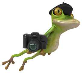 Fun french frog - 3D Illustration