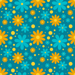 Vector summer pattern with flowers. Cute design for textile, wallpaper.