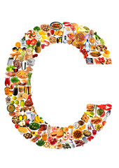 FOODFONT LETTER C ON WHITE