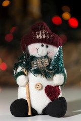 representation of a snowman as a decoration for the tree