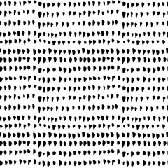 Black abstract texture with dashes or ink blobs. Paint ticks hand drawn background. Pencil, pen, marker ink pattern. Simple angle geometric shapes. Poster, or wallpaper design. Vector illustration