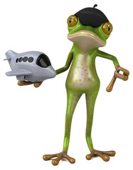 Fun french frog - 3D Illustration
