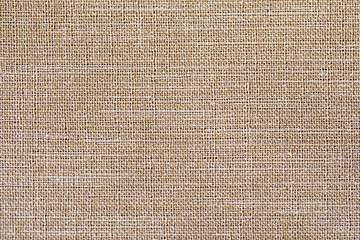 Linen fabric texture or background, Brown color.