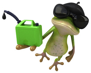 Fun french frog - 3D Illustration