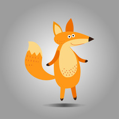 cartoon fox in modern simple flat style