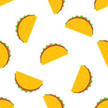 Tacos seamless vector pattern