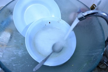 Fototapeta na wymiar water cream spoon isolated