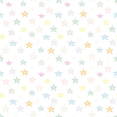 Doodle star seamless pattern. Geometric background. Vector illustration.