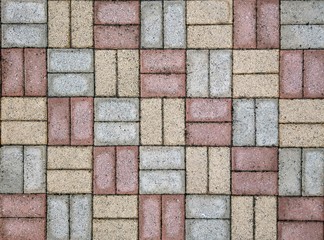 patterned paving tiles, cement brick floor background