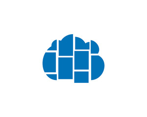 Cloud brick logo icon template