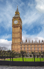 Big Ben tower of Houses of Parliament, London, UK - obrazy, fototapety, plakaty