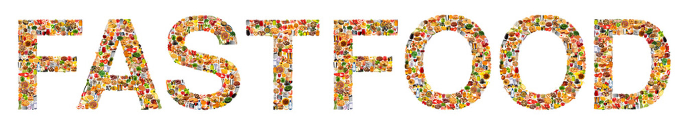 FOODFONT WORD ON WHITE - FAST FOOD