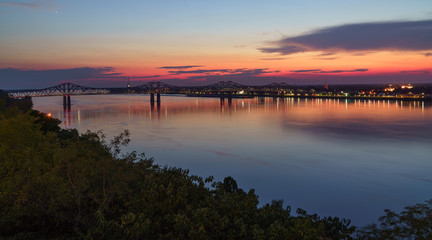 Beautiful sunset scenery in Natchez, Mississippi 