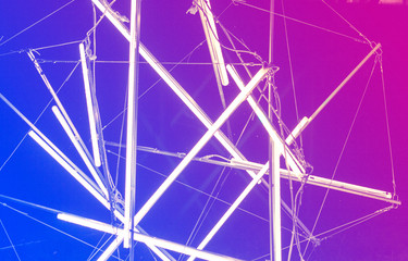Halogen or led light lamps elements pack for night party or game design. Neon light tubes. Gradient...