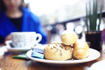 background restaurant / restaurant objects on a blurred background, beautiful bokeh, vintage background color cafe