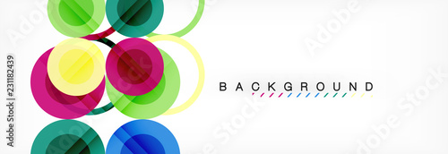 Abstract colorful geometric composition - multicolored circle background
