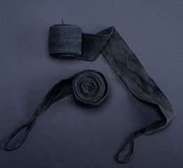 black textile bandage for rewinding the hands