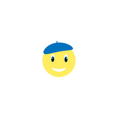 smile cheerful in a hat. vector