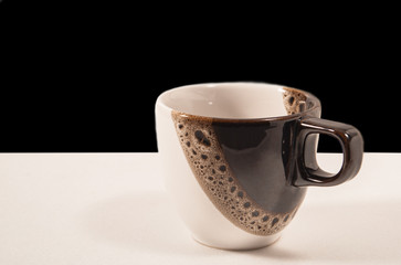 coffee cup isolated on black and white background