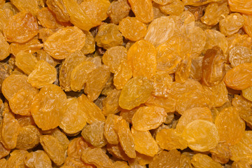 background - large yellow golden raisins