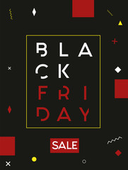 Black Friday concept banner, flyer, cover or layout for your business. Creative cropped typography on dark background. Designed for web and prints.