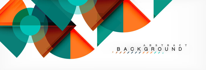 Triangles and circle geometric background