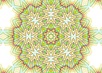 Abstract pattern from bright colorful lines on white