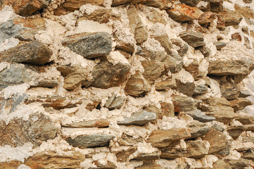 Ancient rocks built in wall of the old church
