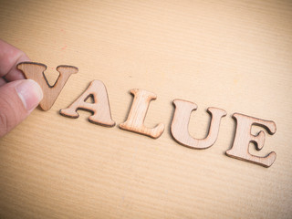 Value. Words Typography Concept