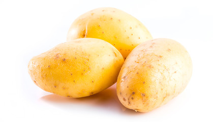 New potato isolated on the white background