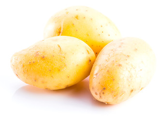New potato isolated on the white background