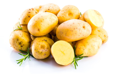 New potato isolated on the white background