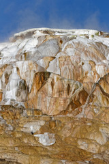 Mammoth Hot Springs is a large complex of hot springs on a hill of travertine in Yellowstone National Park