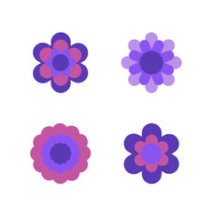 Set of flower elements isolated on white background. EPS10. Clipping mask applied. This pattern is available as Swatches.