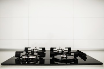 Image of the microwave oven. Modern microwave. Front view.