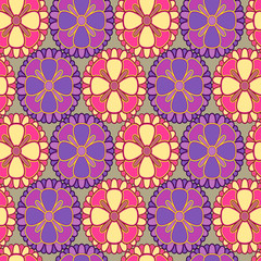 Seamless pattern with decorative flowers